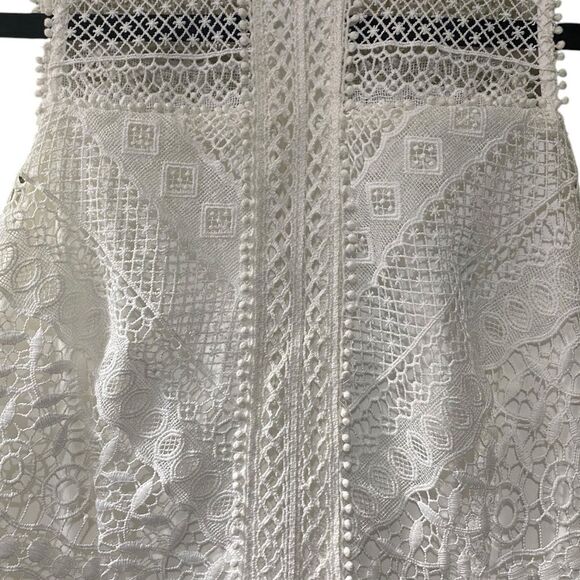 NWOT Parker Nerissa SZ XS Little White Dress Eyelet Lace Drop Waist Tiered Skirt - Picture 8 of 16